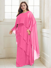 A-line Scoop Floor-Length Chiffon Mother of the Bride Dress