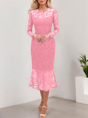 Trumpet/Mermaid Illusion Neck Lace Mother Of The Bride Dresses With Back Hole