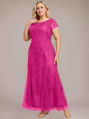 Trumpet/Mermaid Scoop Ankle-Length Lace Tulle Mother of the Bride Dress With Sequins Beading