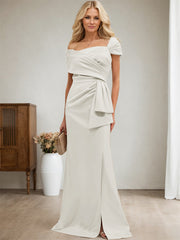 Elegant Wrap Sheath Mother Of The Bride Dresses With Split Front