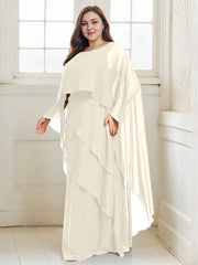 A-line Scoop Floor-Length Chiffon Mother of the Bride Dress