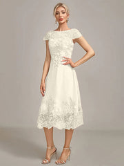 Dusty Rose A-Line Tea-Length Mother of the Bride Dress With Sequins