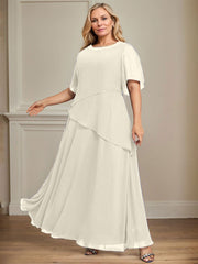 A-line Scoop Ankle-Length Chiffon Mother of the Bride Dress With Beading