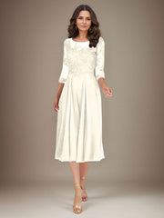 Plum A-Line Scoop Lace Chiffon Mother of the Bride Dress