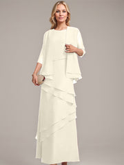 Sheath/Column Scoop Floor-Length Chiffon Mother of the Bride Dress