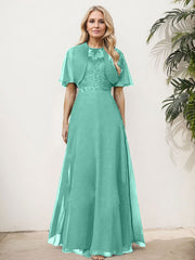 Sheath/Column Chiffon Mother Of The Bride Dresses With Appliques Lace