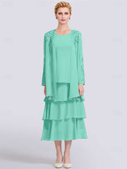 A-Line Mother of the Bride Dress Elegant Simple Jewel Neck