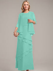Sheath/Column Scoop Floor-Length Chiffon Mother of the Bride Dress