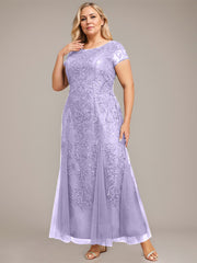 Trumpet/Mermaid Scoop Ankle-Length Lace Tulle Mother of the Bride Dress With Sequins Beading