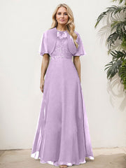 Sheath/Column Chiffon Mother Of The Bride Dresses With Appliques Lace