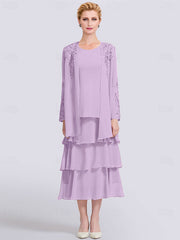 A-Line Mother of the Bride Dress Elegant Simple Jewel Neck