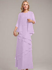 Sheath/Column Scoop Floor-Length Chiffon Mother of the Bride Dress