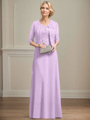 Sheath/Column Lace(Non-Stretch)/Chiffon(Non-Stretch) Mother Of The Bride Dresses With Lace
