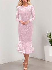 Trumpet/Mermaid Illusion Neck Lace Mother Of The Bride Dresses With Back Hole