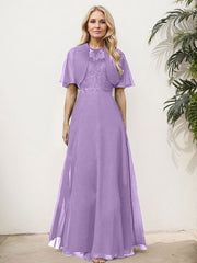 Sheath/Column Chiffon Mother Of The Bride Dresses With Appliques Lace