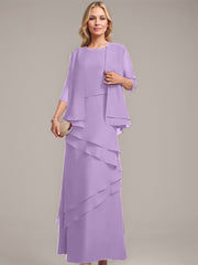 Sheath/Column Scoop Floor-Length Chiffon Mother of the Bride Dress