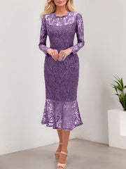 Trumpet/Mermaid Illusion Neck Lace Mother Of The Bride Dresses With Back Hole