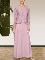 Glitter Lace & Satin Skirt Jacket Dress with Open Jacket