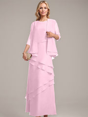 Sheath/Column Scoop Floor-Length Chiffon Mother of the Bride Dress