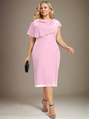 Sheath/Column Scoop Knee-Length Chiffon Mother of the Bride Dress With Beading