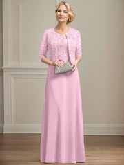 Sheath/Column Lace(Non-Stretch)/Chiffon(Non-Stretch) Mother Of The Bride Dresses With Lace
