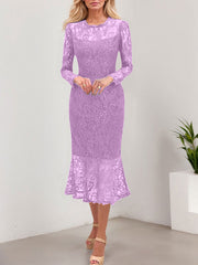 Trumpet/Mermaid Illusion Neck Lace Mother Of The Bride Dresses With Back Hole