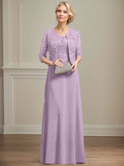 Sheath/Column Lace(Non-Stretch)/Chiffon(Non-Stretch) Mother Of The Bride Dresses With Lace