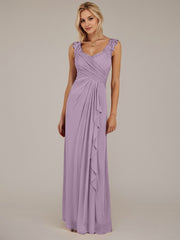 A-Line Sweetheart Neckline Pleated Mesh Mother of the Bride Dress