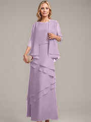 Sheath/Column Scoop Floor-Length Chiffon Mother of the Bride Dress