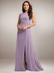 A-Line Scoop Floor-Length Sequins Chiffon Mother of the Bride Dress