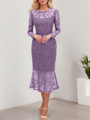 Trumpet/Mermaid Illusion Neck Lace Mother Of The Bride Dresses With Back Hole