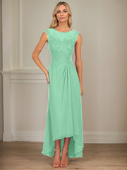 A-Line Scoop Asymmetrical Chiffon Mother of the Bride Dress