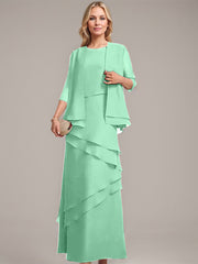 Sheath/Column Scoop Floor-Length Chiffon Mother of the Bride Dress