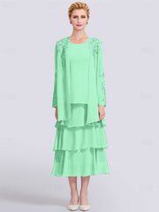 A-Line Mother of the Bride Dress Elegant Simple Jewel Neck