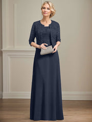 Sheath/Column Lace(Non-Stretch)/Chiffon(Non-Stretch) Mother Of The Bride Dresses With Lace