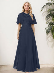 Sheath/Column Chiffon Mother Of The Bride Dresses With Appliques Lace