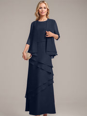 Sheath/Column Scoop Floor-Length Chiffon Mother of the Bride Dress