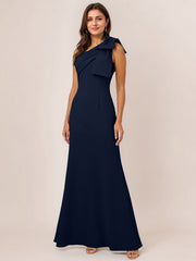 Sheath/Column One Shoulder Floor-Length Satin Evening Dress