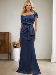 Elegant Wrap Sheath Mother Of The Bride Dresses With Split Front