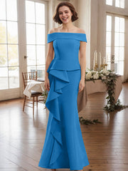 Off-The-Shoulder Cascading Ruffles Mother Of The Bride Dresses