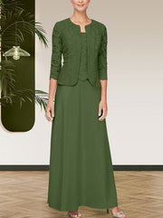 Glitter Lace & Satin Skirt Jacket Dress with Open Jacket