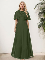 Sheath/Column Chiffon Mother Of The Bride Dresses With Appliques Lace