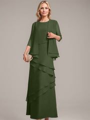 Sheath/Column Scoop Floor-Length Chiffon Mother of the Bride Dress