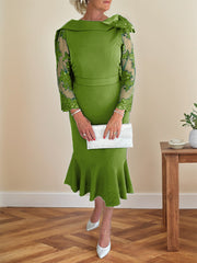 Trumpet/Mermaid Elastic Satin(Slight Stretch) Mother Of The Bride Dresses With Bow(s)/Lace