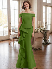 Off-The-Shoulder Cascading Ruffles Mother Of The Bride Dresses