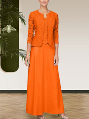 Glitter Lace & Satin Skirt Jacket Dress with Open Jacket