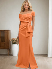 Elegant Wrap Sheath Mother Of The Bride Dresses With Split Front