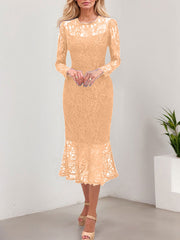 Trumpet/Mermaid Illusion Neck Lace Mother Of The Bride Dresses With Back Hole