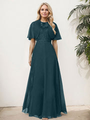 Sheath/Column Chiffon Mother Of The Bride Dresses With Appliques Lace