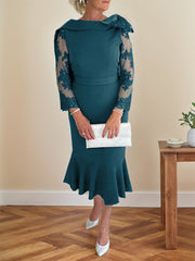 Trumpet/Mermaid Elastic Satin(Slight Stretch) Mother Of The Bride Dresses With Bow(s)/Lace